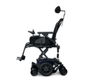 Quickie Q300M Mini powerchair shown in side profile with seat lift function elevated