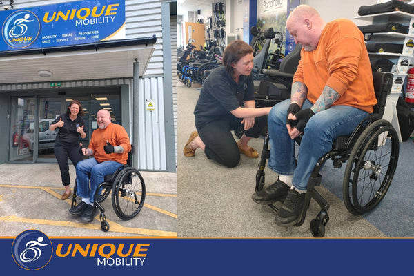 Steve collecting his Quickie Nitrum wheelchair from our Launceston Branch