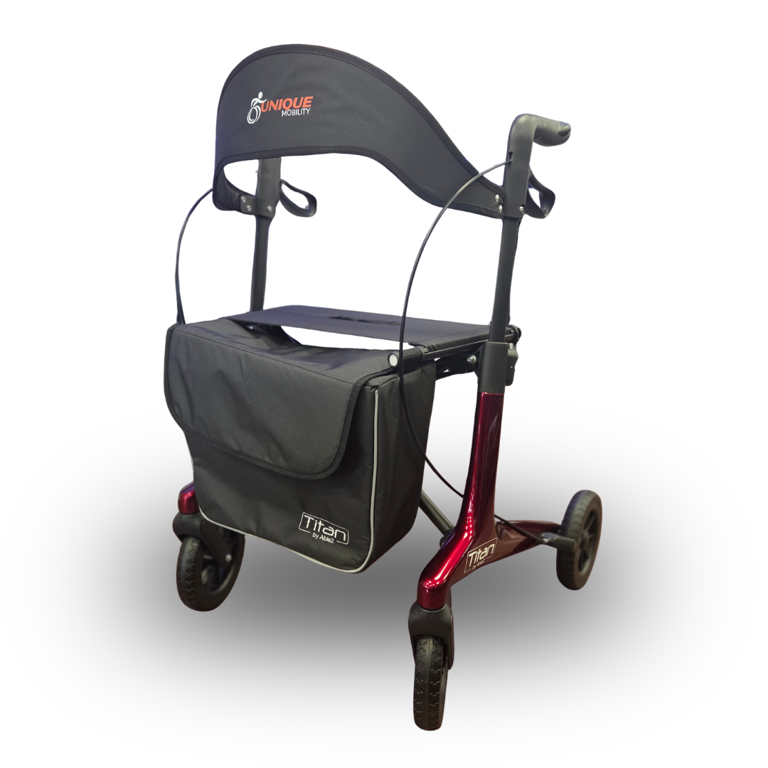 Able2 Titan Carbon Fibre Lightweight Rollator – Easy Use - Unique Mobility