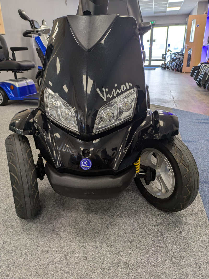 Used-Approved Rascal Vision Class 3 Scooter in Black. Front Detail