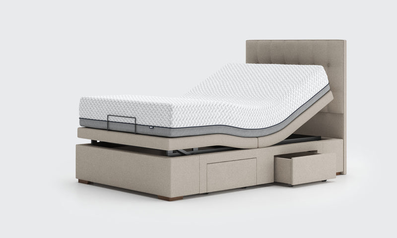 Opera Motion Divan Adjustable Bed - With mattress elevated