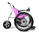 Trekinetic GTE All Terrain Powered Wheelchair Bubblegum Pink. Side view