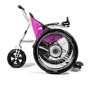 Trekinetic GTE All Terrain Powered Wheelchair Pink. Side view
