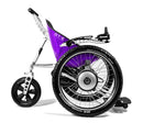Trekinetic GTE All Terrain Powered Wheelchair Purple. Side view