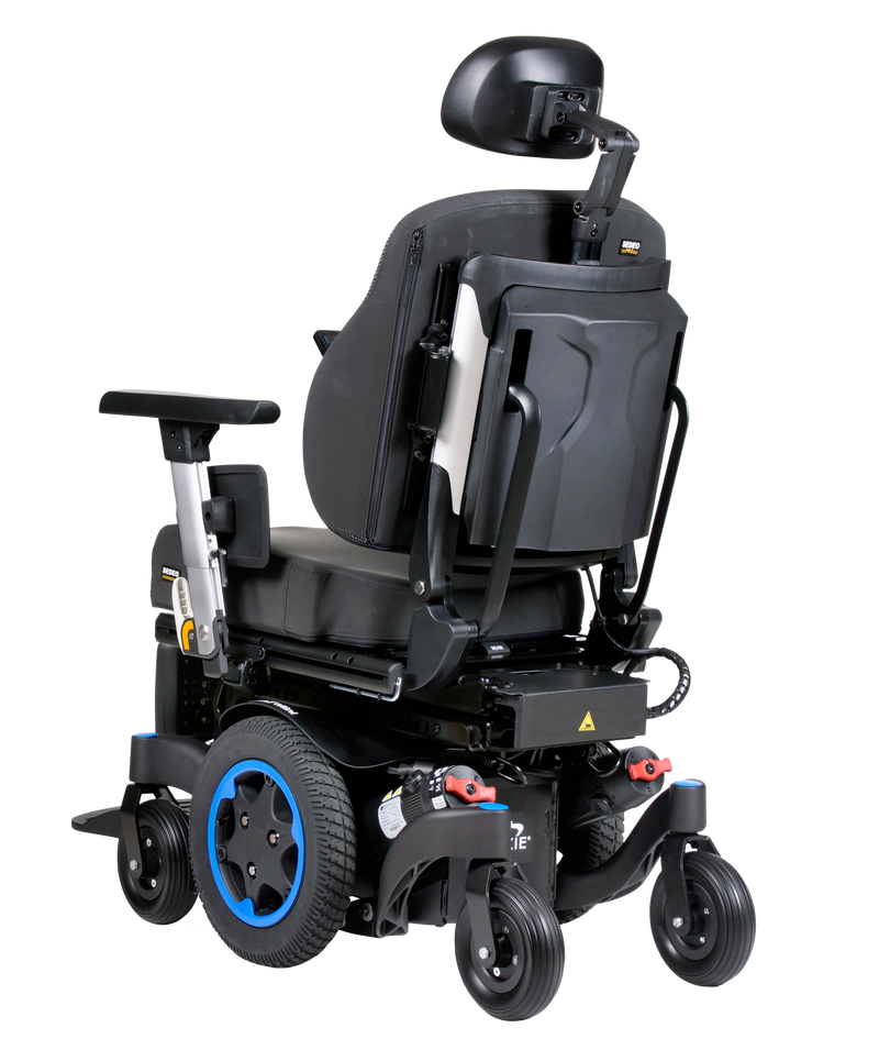 Q300M Mini Powerchair rear 3/4 view