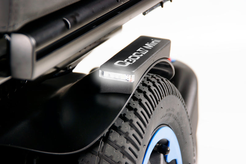 Q300M Mini Powerchair close up of headlight detail