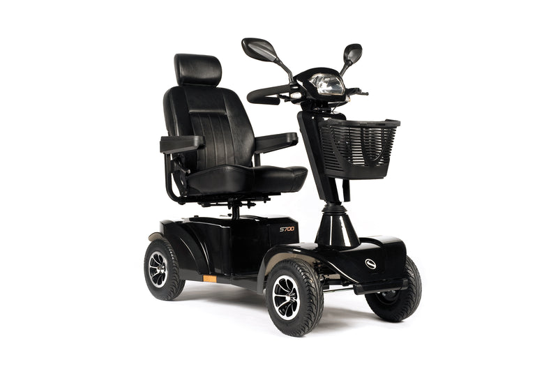 Sterling S700 Black Mobility Scooter 3/4 view