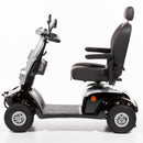 Black mobility scooter on a white background