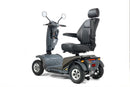 Vita E scooter with seat shown in turned position for easy access. Shown on a white background